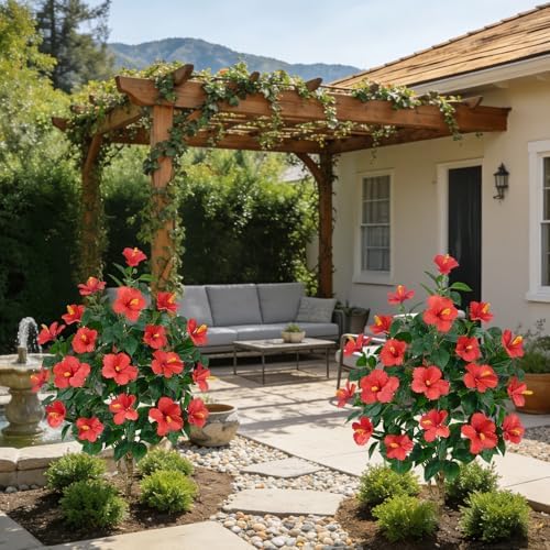 2pcs 47.2in Artificial Hibiscus Trees for Outdoor, UV Resistant - Image 7