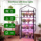 Indoor Greenhouse with Grow Lights, 4-Tier Mini Greenhouse w/Multiple Modes Plant Lights & Waterproof Base Mat & Zippered Door, Walk-in Green House for Growing Plants, Seed Starting, Seed Tray - Image 2
