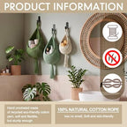 Honeydak 3 Hanging Baskets, Sage Color Palette, Tassel, Cotton Rope - Image 3