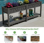 HIPS All-Weather Raised Garden Bed with Legs,47.2"L x 17.3"W x 29.7"H - Image 5