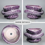 Ceramic Pots for Plants - 10.6 Inch Ceramic Plant Pots Indoor with Drainage Hole, Unique Planters for Indoor Outdoor Plants, Decorative Planter, Garden Room Decor, Housewarming Gifts, Purple - Image 6