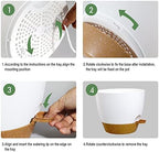 UOUZ 12inch 2Pack Large Self Watering Planters, Plastic Plant Pots with 60oZ Removable Deep Reservoir and Multi Mesh Drainage Holes for Indoor Outdoor Garden Plants and Flowers, White with Brown - Image 4