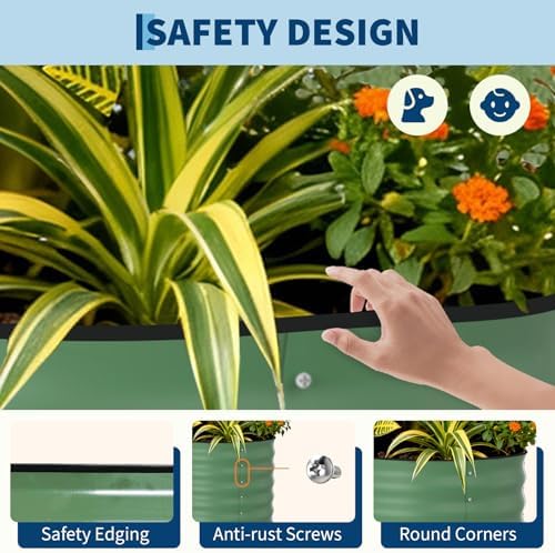 Garvee 2 Pack 8x2x1.5ft Galvanized Raised Garden Bed, Metal Planter Box - Image 2