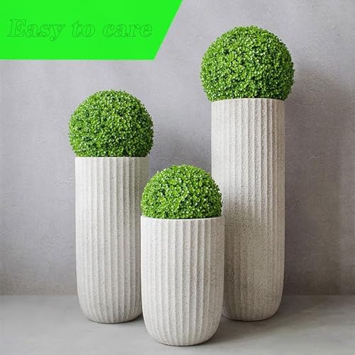 Round Faux Boxwood Decorative Balls Dia 24in, Artificial Plant Topiary Ball Faux Boxwood Grass Balls, Eucalyptus Leaf Topiary Ball, Faux Grass Decor Fake Plant Small Artificial Plants - Image 3
