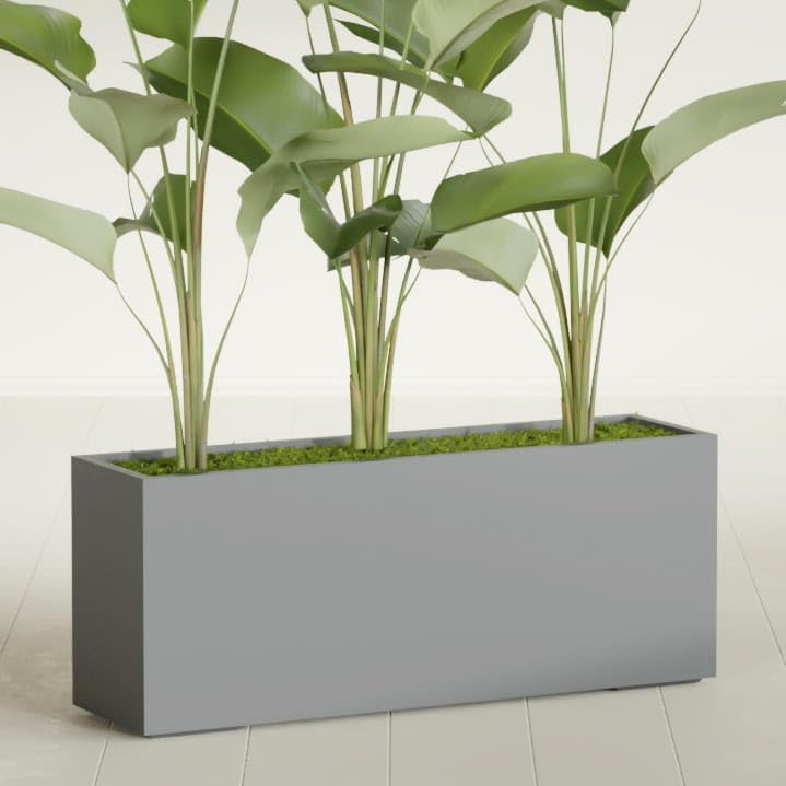 Greenline Leo Tall Rectangular Fiberglass Planter, Outdoor Planter Box - Image 2