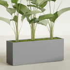Greenline Leo Tall Rectangular Fiberglass Planter, Outdoor Planter Box - Image 2