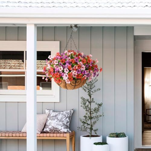Artificial Hanging Flowers Basket for Outdoor, UV Resistant Plants Daisy - Image 4