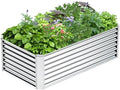 6x3x2FT Galvanized Raised Garden Bed,Galvanized Planter Boxes Outdoor, Large Metal Raised Garden Beds for Vegetables-Silver by AyenGuard