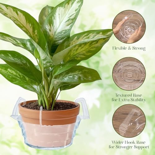 12" 12-Pack Clear Hanging Plant Basket Drip Pans Water Catcher Tray - Image 4