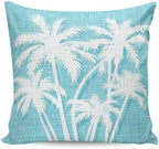 Throw Pillow 18x18 Inch, Tropical Palm Tree Waterproof Outdoor Pillow Covers for Patio with Insert, Vintage Aqua Exotic Botanical Plants Decorative Pillowcase Cushion for Couch, Sofa, Bed, Garden by Unknown