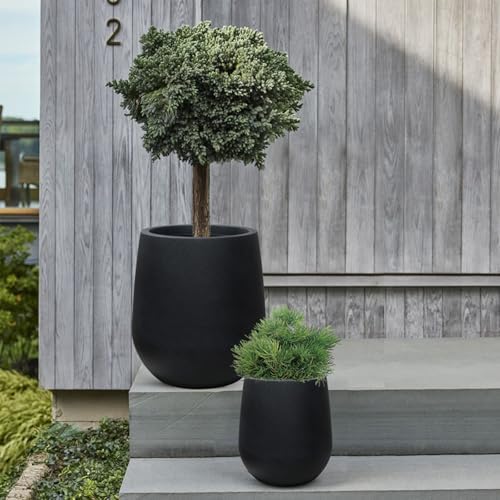 16.9" H Large Tall Plastic Black Planter w/ Drainage Holes and Plug - Image 7