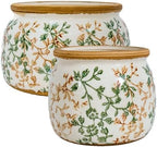 Vintage Ceramic Flower Pot, 6.5 & 9in, with Drainage & Filter by Unknown