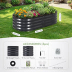 INNO STAGE 3Pcs Galvanized Raised Garden Bed Kit, Outdoor Metal Planter Box - Image 6