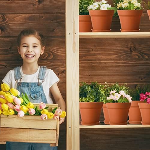 Mumufy Terracotta 54 Pack 4 Inch Plant Pots Bulk Plastic with Drainage, - Image 6