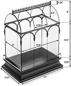 H Potter Large Glass Terrarium 22 Inch Tall, Curved Glass Wardian Case Planter with Resin Base, Indoor Display for Orchids Ferns Succulents, Removable Top - Image 3