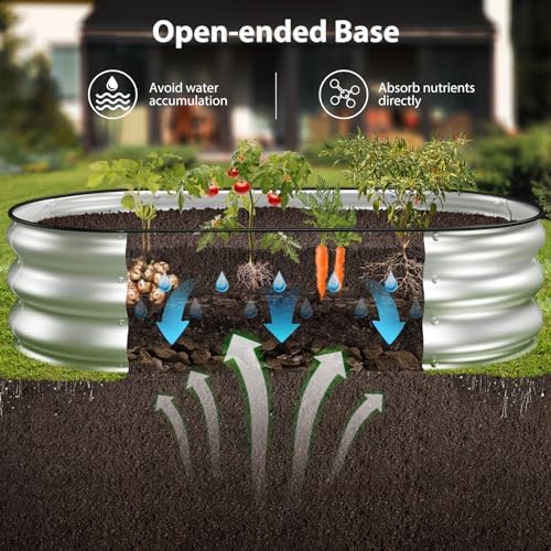 Winpull Raised Garden Bed Kit, 4x2x1 ft Galvanized Planter Box Outdoor with Safety Edging, Large Metal Raised Beds for Gardening Vegetables Flower Herb (Classic Silver) - Image 5