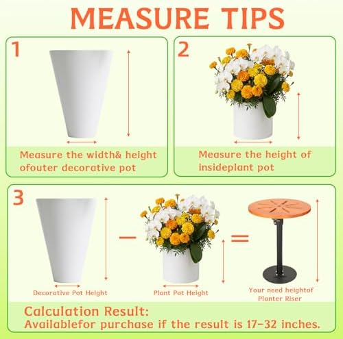 Plant Risers for Inside Pots,17-32" Adjustable Plant Inserts for Large Pots - Image 5