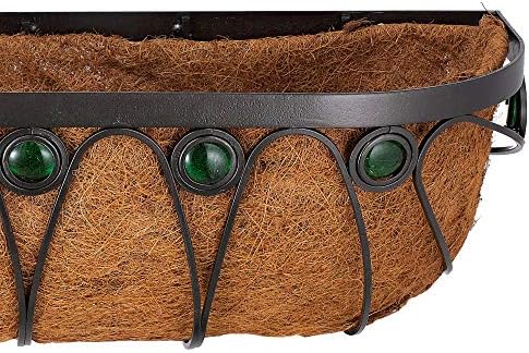 Arcadia Garden Products Hanging Window Basket Metal Trough Flower Planter with Coco Liner for Outdoor Windowsill, Railing, Patio, Garden, Balcony, Fence, 36-inch - Image 4