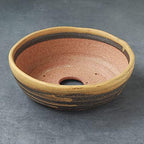 Wazakura Shigaraki Series Yellow Dust Stripe Glazed Ceramic Bonsai Pot - Image 6