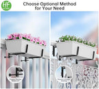 HFHOME 6PCS Adjustable Planter Box Brackets, Brackets for Window Boxes Planters Hanging Flower Box Holders, Wall Mount Holder for Windowsills, Garden, Fences, and Balcony - Black (Patent Registered) - Image 3