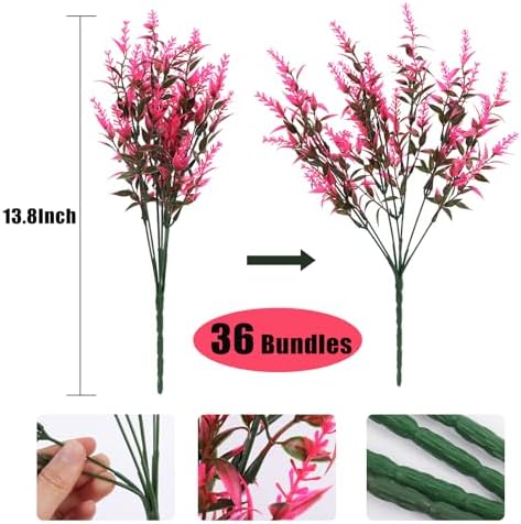 RECUTMS 36Packs Spring Decoration Artificial Flowers Outdoors Fake Greenery - Image 2