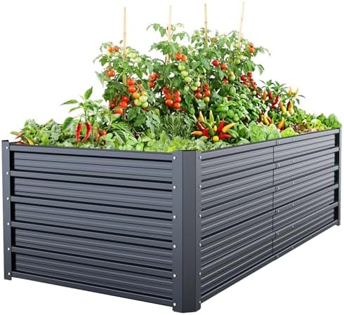 Ohuhu 6x3x1.9 FT Metal Raised Garden Bed Outdoor, Heavy Duty Planter Box by Ohuhu
