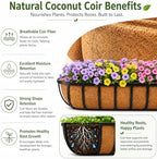 30 Inch Window Deck with Coco Liner, 30" Window Boxes Horse Trough with Coconut Coir Liner, Fence Metal Hanging Flower Planter Window Basket Deck Railing Planter Boxes for Outdoor Garden Lawn, 4pcs - Image 4