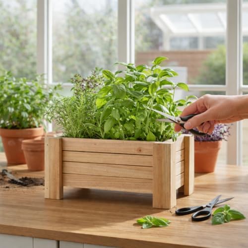 Cedar Herb Planter Box with Legs – Indoor Outdoor Wooden Herb Garden for Cooking, Kitchen, Grill & Fire Pit Use (35inch) - Image 5