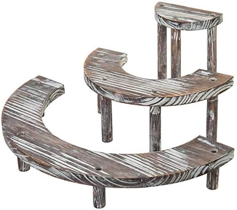 MyGift 3 Tier Torched Wood Cupcake Stand Dessert Display Riser Set of 3 - Image 5