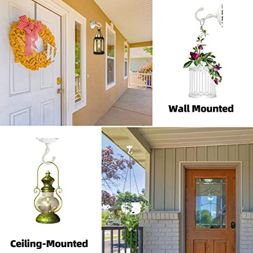 Sungmor Heavy Duty Cast Iron Swag Ceiling Hooks -2 Pack White, 3.5x3.9 Inch - Image 3