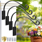 Heavy Duty 16 Inch Plant Hangers Bracket Outdoor 4 Pack Hanging Plant Hook by GESTONE