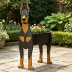 Animal PVC Flower Pot, Doberman Shaped Succulent Planter Flower Holder for Garden Patio Balcony Window Sill, for Birthday Pet Lovers, 43x27cm(17x11in) - Image 2
