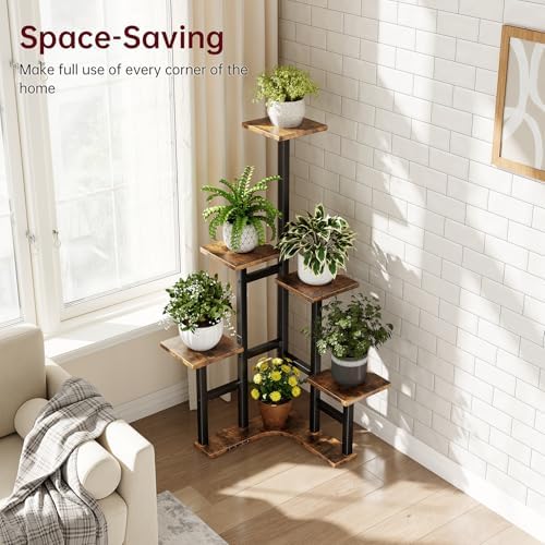 Corner Plant Stand Indoor with Grow Lights 6 Tiered Corner Plant Shelf - Image 6
