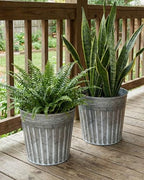 12 Inch Galvanized Planters, 3 Pack Metal Plant Pots with Drainage Hole - Image 6