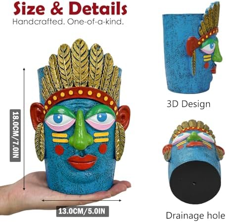 Face Planters - 7inch Abstract Face Planter Pot Unique Plant Pots - Image 5