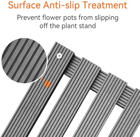 6-Pack 12" Square Plant Stand with 360° Lockable Caster Wheels, 220 lbs Capacity, Heavy-Duty Weather Resistant WPC Plant Caddy for Large Planters, Indoor Outdoor - Image 4