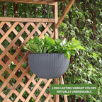 Dexceder 13.5 Inch Self Watering Hanging Planter (Gray) - Image 6