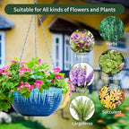 12 Inch Glazed Hanging Planters for Indoor Outdoor Plants, Hanging Baskets - Image 6