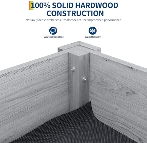 IDEALHOUSE 34"x18"x30" Elevated Wood Raised Garden Bed Planter Box - Image 6