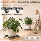 3 Pack 12" Plant Caddy with Wheels, Metal Rolling Plant Stand Heavy Duty 800lbs, Square Plant Dolly with Lockable Caster Wheels for Planter Pots, Heavy Objects, Indoor and Outdoor Use - Image 5