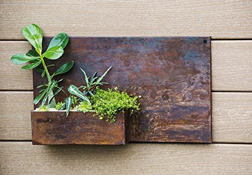 Evergreen Garden Rust Dunes Rectangular Metal Wall Planter - 19”L x 3.5”W x 11.5”H - Image 2