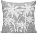 Throw Pillow 16x16 Inch, Coastal Palm Tree Waterproof Outdoor Pillow Covers for Patio with Insert, Tropical Plants Botanical Vintage Gray Decorative Pillowcase Cushion for Couch, Sofa, Bed, Garden by Unknown