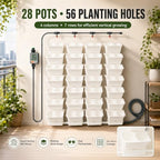 Vertical Wall Planter, 56-Hole Automatic Drip Irrigation Flower Pots, White - Image 3
