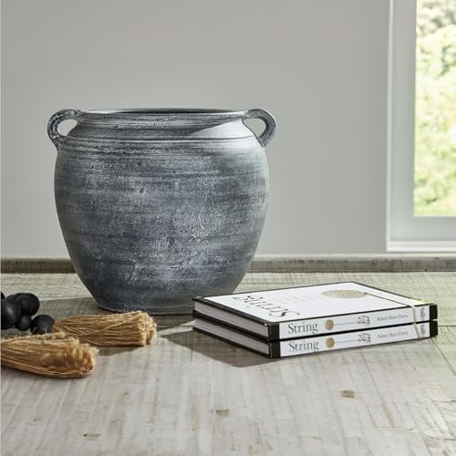 Signature Design by Ashley Meadie Terracotta Vase, Blue, 10 in - Image 2
