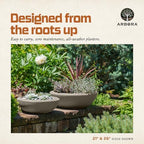 ARBORA 21" Santorini Bowl Planter - Lightweight Polyresin Outdoor Plant Pot - Image 4