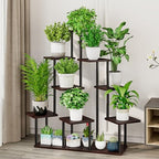AZERPIAN 9 Tier Tall Plant Stand Indoor Corner Tiered Shelf Metal MDF Board - Image 2