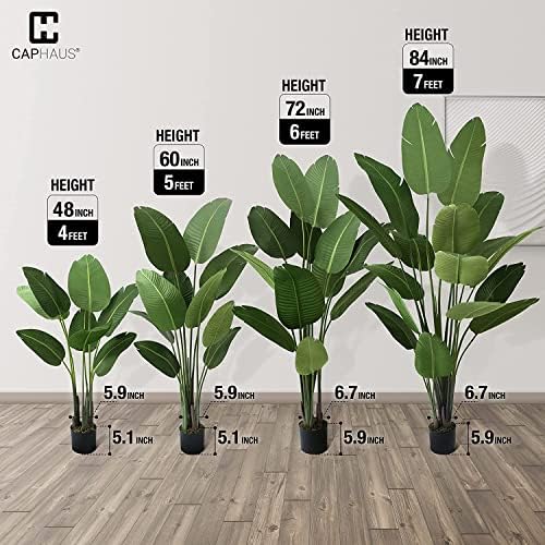 Fencer Wire Artificial Bird of Paradise Tree, Fake Plant in Pot with Dried Moss, Premium UV Resistant Lifelike Tropical Home Décor, 5 Feet, 60 Inch Faux Tree with 10 Trunks for Indoor/Outdoor Use - Image 3