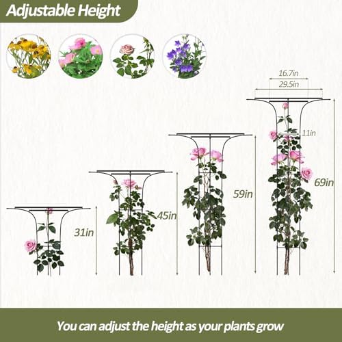 Trellis for Climbing Plants Outdoor 69" H, Mushroom Top Trellis,1Pack - Image 3