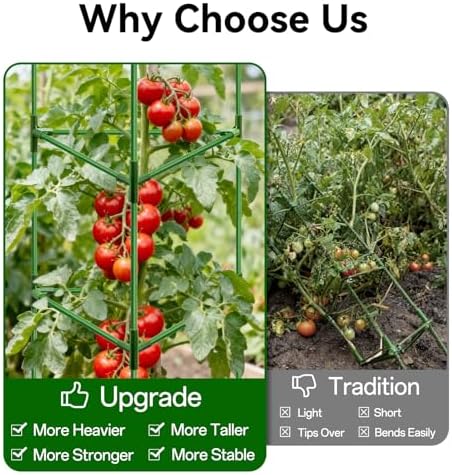 Halatool 4 Pack 72" Tall Tomato Cages for Garden, Large Tomato Trellis - Image 3