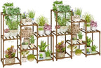 Bamworld 2 Sets of Package Plant Stands Indoor Wood Plant Shelf Outdoor by Bamworld